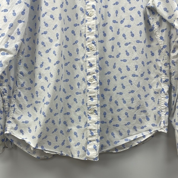 Men's Bonobos Pineapple Graphic Long Sleeve Button Down Slim Fit Shirt White XL - Picture 3 of 8
